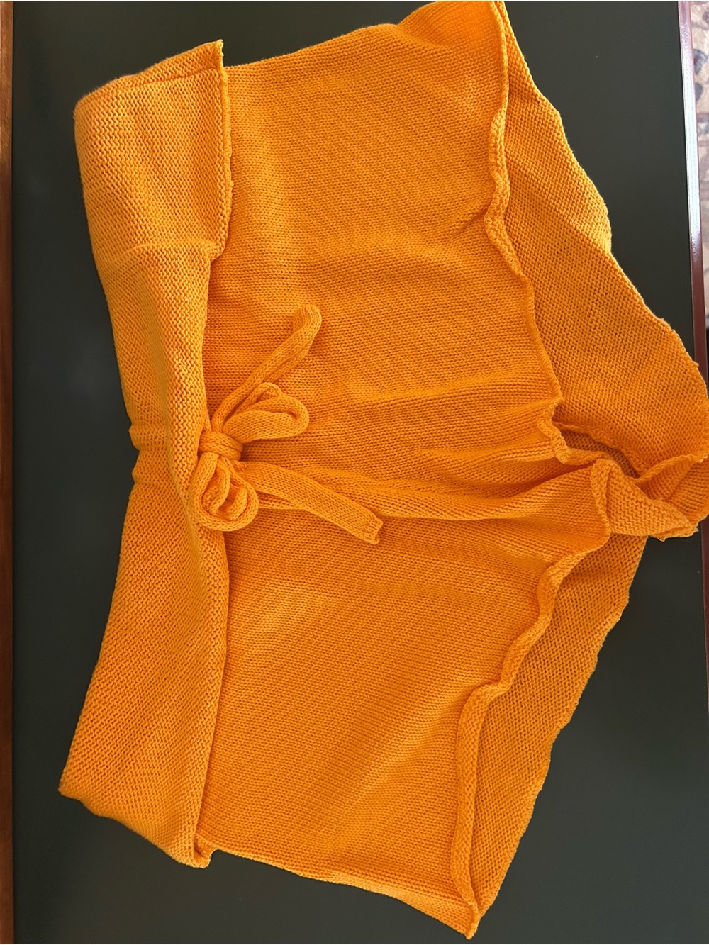 Rita Knit Sweater Shorts in Orange - Picture 8 of 8